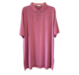 TASC Cloud Performance Brookline Mens XXL Red Stripe Polo NWT Short Sleeve Shirt
